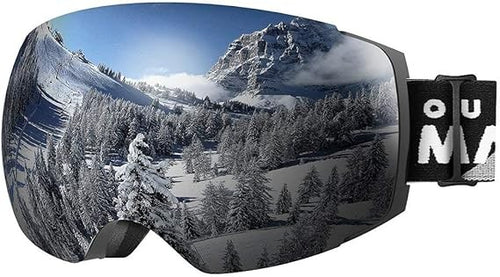 OutdoorMaster Maschera Sci Pro con Lenti Magnetiche Intercambiabili, Polarizzate HD, UV400 Nero