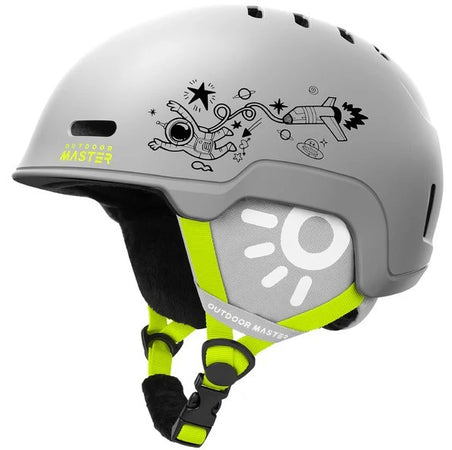OutdoorMaster Reindeer Kids Casco da Sci Bambino Grigio – In-Mold, Leggero e Sicuro