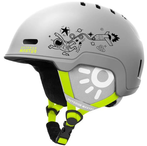 OutdoorMaster Reindeer Kids Casco da Sci Bambino Grigio – In-Mold, Leggero e Sicuro