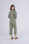CAMICIA IN GABARDINA CON BORCHIE