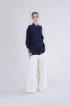 CAMICIA CON RIFINITURE IN RASO