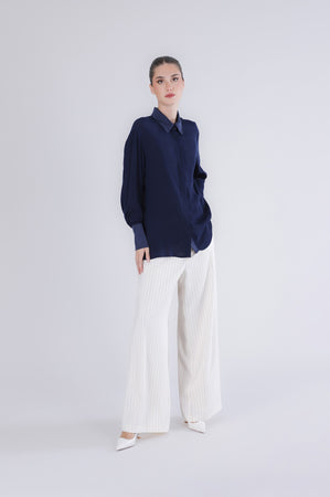 CAMICIA CON RIFINITURE IN RASO