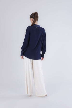 CAMICIA CON RIFINITURE IN RASO