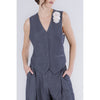 GILET IN TENCEL DENIM CN FODERA STAMPATA