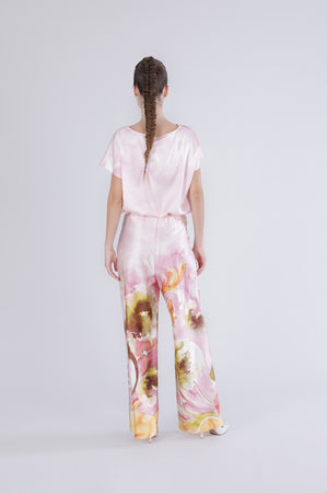 PANTALONE PALAZZO IN SATIN STAMPATO