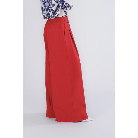 PANTALONE PALAZZO CON PINCES IN MISTOLINO