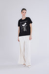 T SHIRT CON APPLICAZIONI DI FIORI