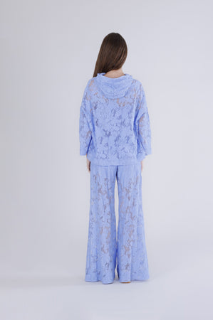 BLUSA CON CAPPUCCIO IN PIZZO