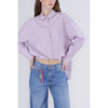 CAMICIA RIGATA ASIMMETRICA CON CULISSEAL FONDO