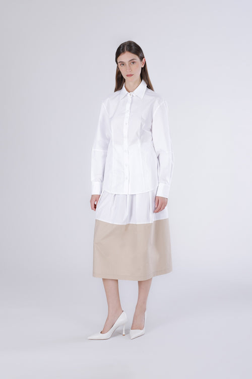 CAMICIA AVVITATA CON TAGLI ALLE MANICHE