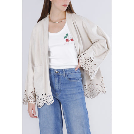 KIMONO CON ORLO LASERATO