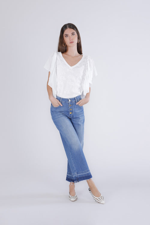 PANTALONE CROPPED CON ORLO SCIOLTO