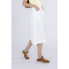 PANTALONE JORTS IN BULL DENIM CON APPLICAZIONI