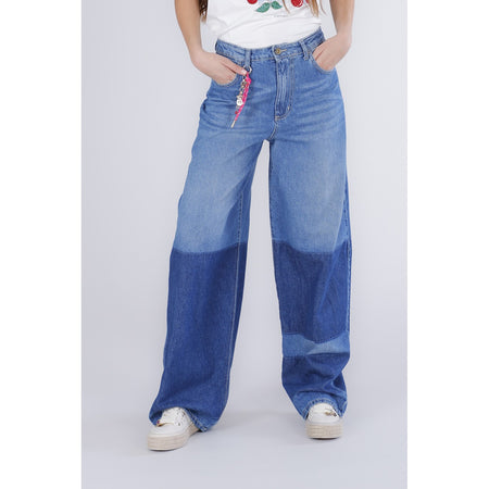 PANTALONE GAMBA AMPIA LAVAGGIO PATCHWORK