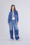 GIUBBINO CROPPED LAVAGGIO PATCHWORK