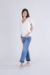 TOP PUNTO PIZZO CON MANICHE ARRICCIATE