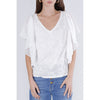 TOP PUNTO PIZZO CON MANICHE ARRICCIATE