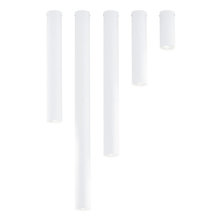 Plafoniera Moderna Faretto Tecno 1 Luce Acciaio Bianco 80 Cm