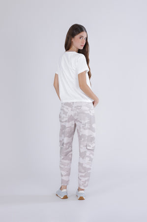 T SHIRT STAMPA VOLTO CON COSTINA LUREX ALLO SCOLLO