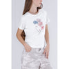 T SHIRT STAMPA VOLTO CON COSTINA LUREX ALLO SCOLLO