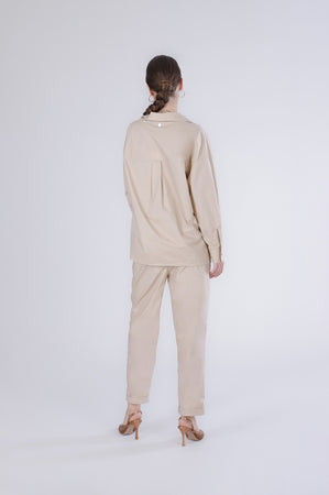 CAMICIA OVER CON PIEGA DAVANTI