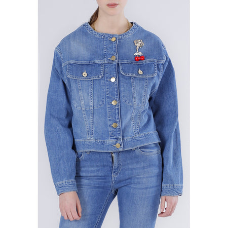 GIUBBINO DI JEANS SENZA COLLETTO