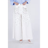 PANTALONE WIDE LEG IN BULL DENIM CON APPLICAZIONI
