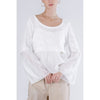MAGLIA PUNTO PIZZO CON BALZA INCRESPATA IN COTONE