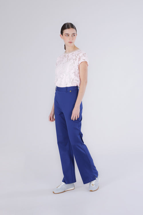 PANTALONE A ZAMPA TESSUTO ELASTICIZZATO