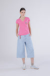 T SHIRT CILIEGIA CON SCOLLO A V