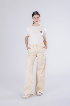 PANTALONE WIDE LEG TINTO CAPO