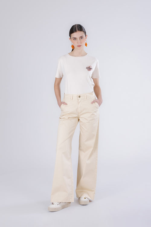 PANTALONE WIDE LEG TINTO CAPO
