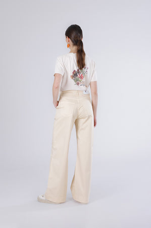 PANTALONE WIDE LEG TINTO CAPO