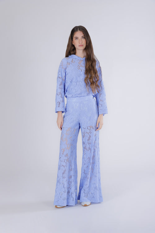 PANTALONE PALAZZO IN PIZZO