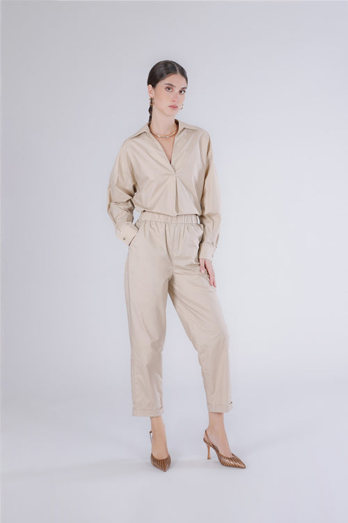 PANTALONE TIPO JOGGER IN POPELINE