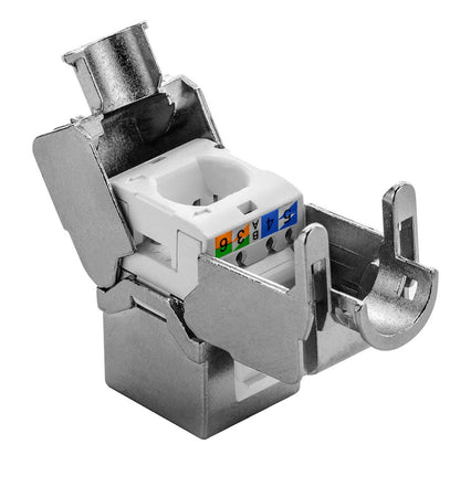 Frutto Keystone RJ45 Cat6A 10Gigabit STP 180&deg Tooless Slim