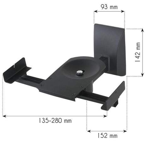 Coppia Staffe Speakers a Parete fino a 25kg Nero