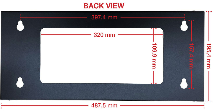 Staffa di Montaggio da Muro Verticale 19'' Easyline 4U Nero