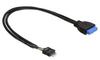 Cavo Interno USB3.0 19 pin Femmina / USB2.0 8 pin Maschio 30cm