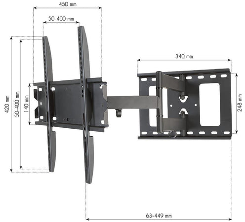 Supporto a Muro per TV LED LCD 23-55'' Estensibile Slim Full-Motion