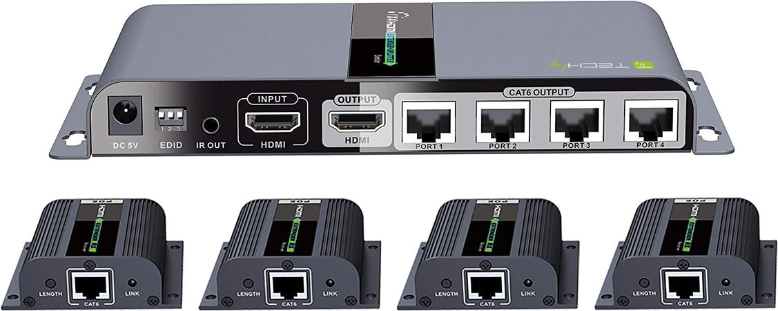 Extender Splitter HDMI 1x4 PoE con IR su Cavo Cat.6 fino 40m