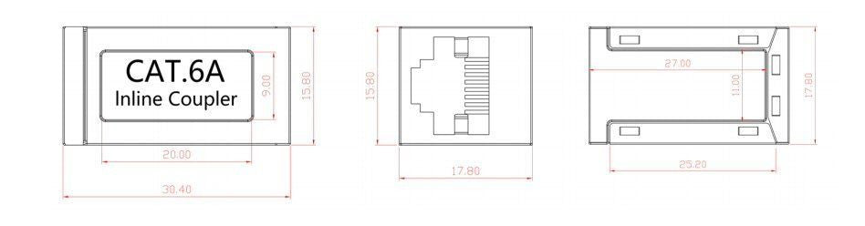 Accoppiatore Cat.6A 10GE RJ45 STP
