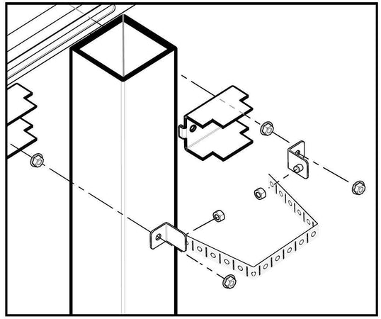 Sistema di fissaggio a palo per rack IP65