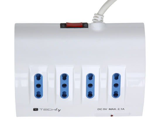 Multipresa da Tavolo 4 prese Italiane Bipasso 2 Schuko e 2 USB Bianca