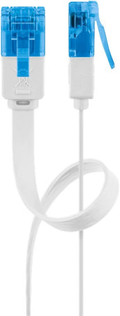 Cavo di rete Patch piatto in Rame Cat.6A U/UTP Bianco 2m