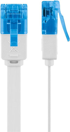 Cavo di Rete Patch Piatto in Rame Cat.6A UTP 10m Bianco