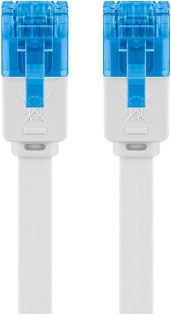 Cavo di Rete Patch Piatto in Rame Cat.6A UTP 10m Bianco