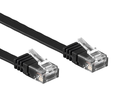 Cavo di Rete Patch Piatto in Rame Cat.6 Nero UTP 2m