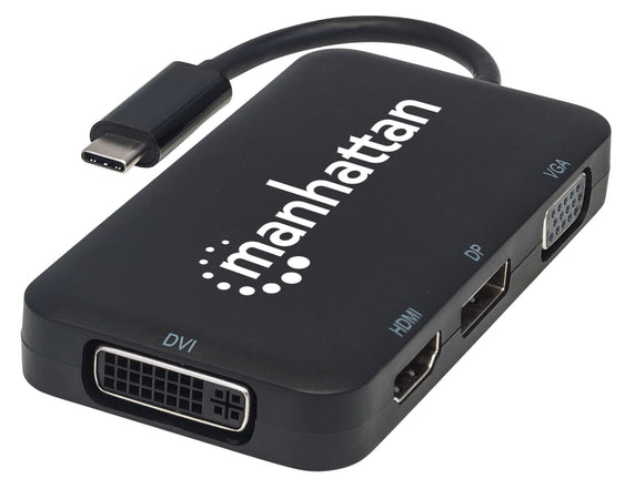 Adattatore Convertitore USB-C&trade 4 in 1 a DP/HDMI/DVI/VGA Nero