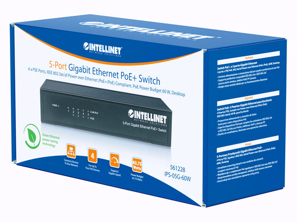 Switch PoE+ 5 porte Gigabit Ethernet